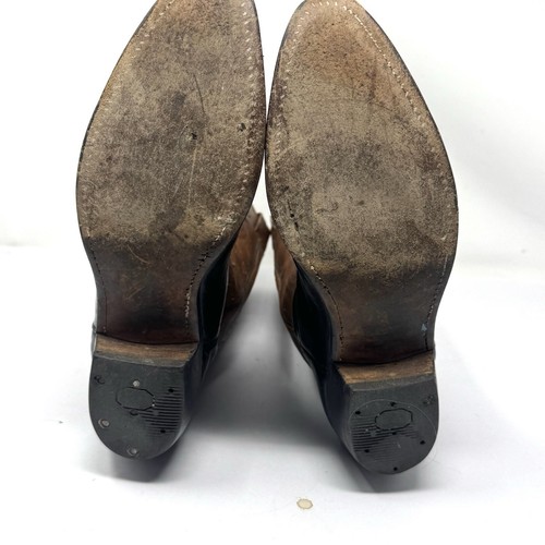 Dan Post Womens Cowboy Boots Western Pointed Toe Black Brown Leather Sz 9.5 - Picture 6 of 9