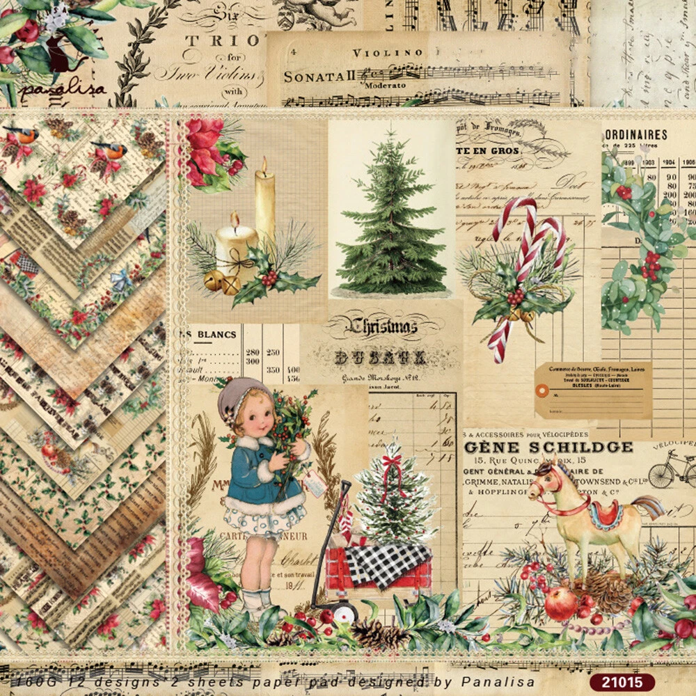 Baroque Rococo Flowers Paper Pack | 18 Sheets 25x25cm Vintage Scrapbooking Paper | Double Sided Craft Paper 160gsm - View #10