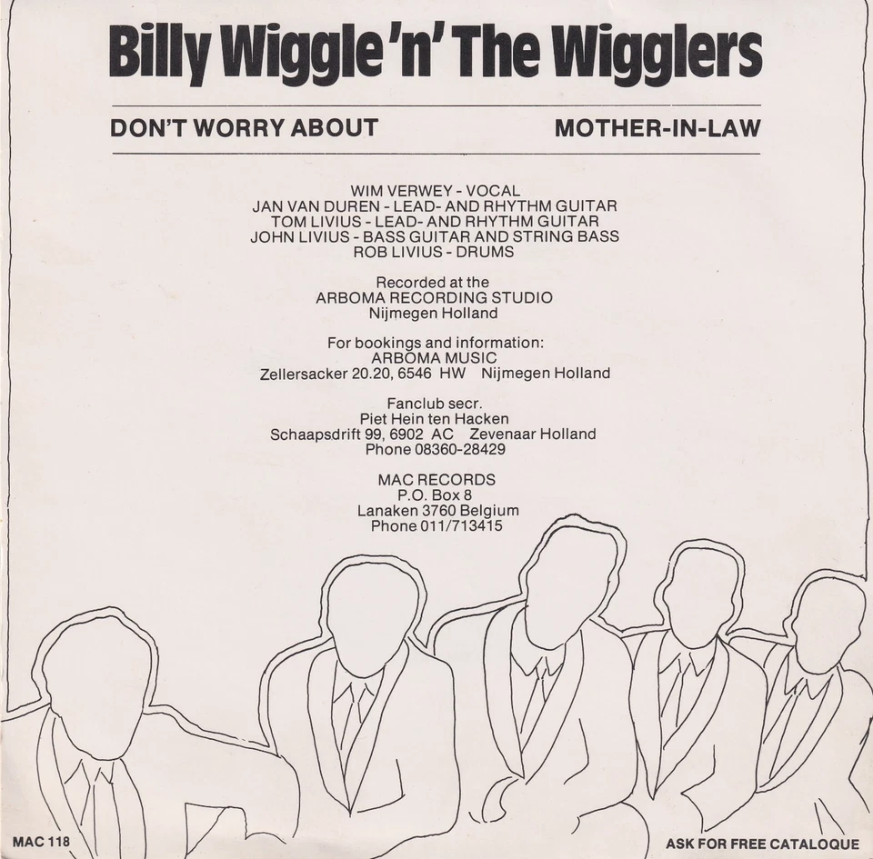 BILLY WIGGLE AND THE WIGGLERS “Mother-In-Law” MAC (1983) - Image 4 of 4