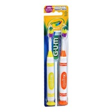 GUM Crayola Soft Marker Shaped Toothbrushes in Neon Colors 2 pack NEW D-1