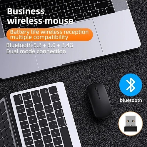 Wireless Bluetooth Mouse Recharge LED Dual Mode Mouse BT 5.2 USB 2.4GHz Portable - Picture 3 of 14