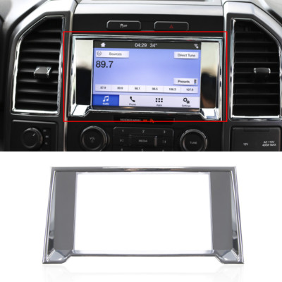 ABS Chrome GPS Navigation Cover Touch Screen Frame Trim For Ford F150 2015+ 1pcs