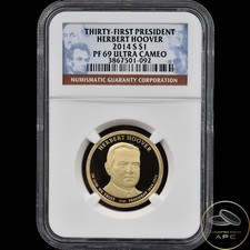 2014 S Herbert Hoover Presidential Dollar 31st President NGC PF69 Ultra Cameo