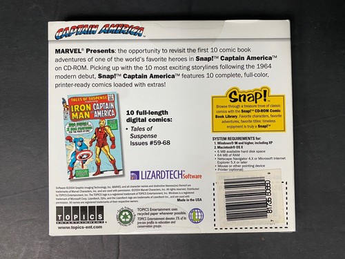 Captain America CD Rom Comic Buch Bibliothek Snap Marvel Comics versiegelt - Bild 2 von 2