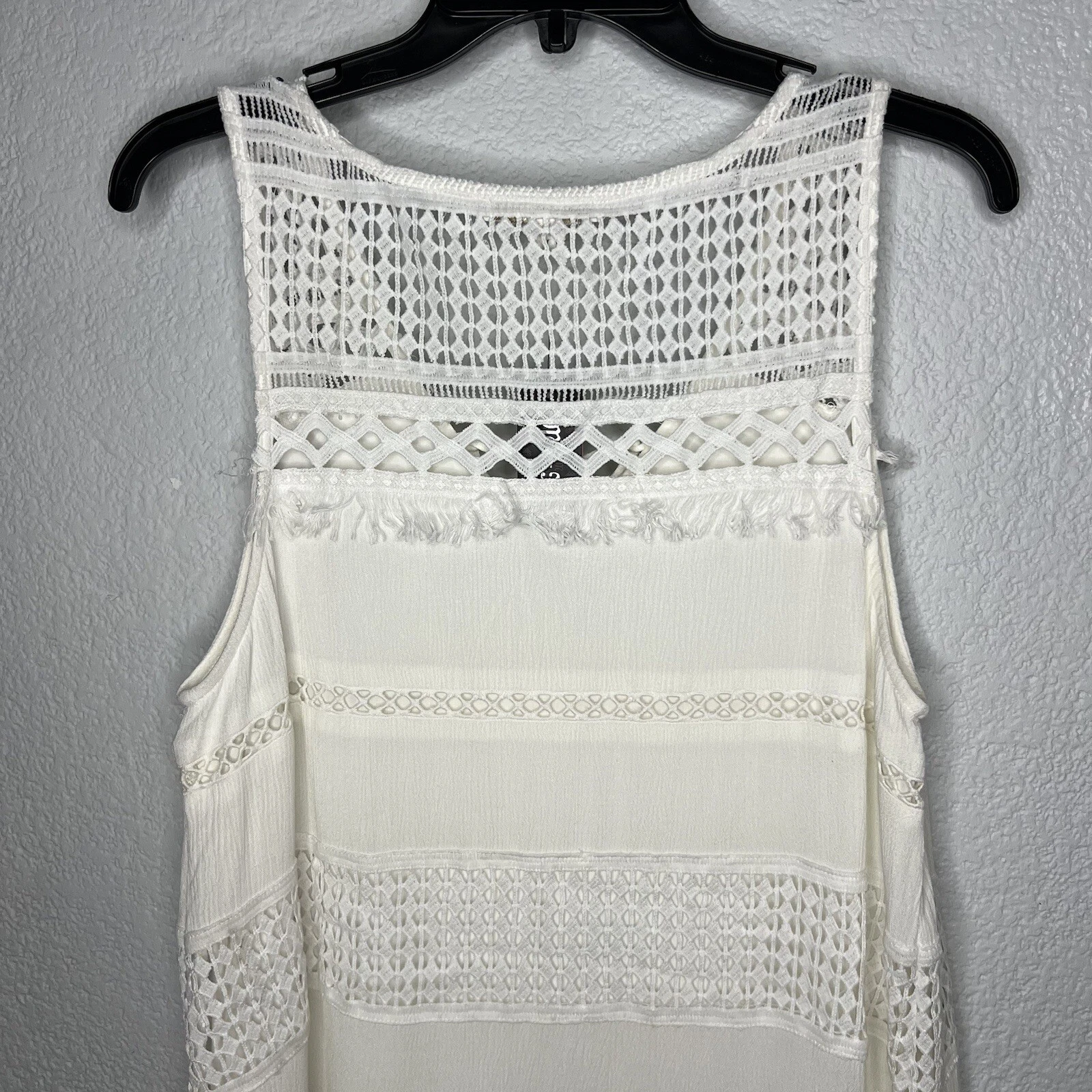 OFF WHITE Nuovo! Abito corto Miss Me Off con occhiello bianco senza maniche bojo cowgirl taglia large