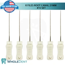 K Files Ro0t Canal 21mm Hand Endo Dental Hedstrom 6pcs Pack Reamers #15