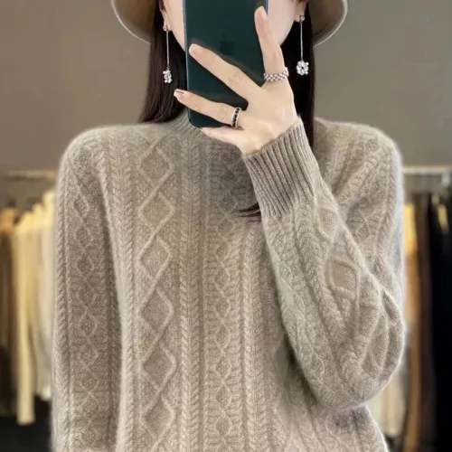 Women Sweater Wool Turtleneck Cashmere Knitwaer Casual Pullover Tops - Picture 11 of 36