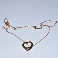 Tiffany & Co. Elsa Peretti 18k Rose Gold Open Heart Pendant 16 mm