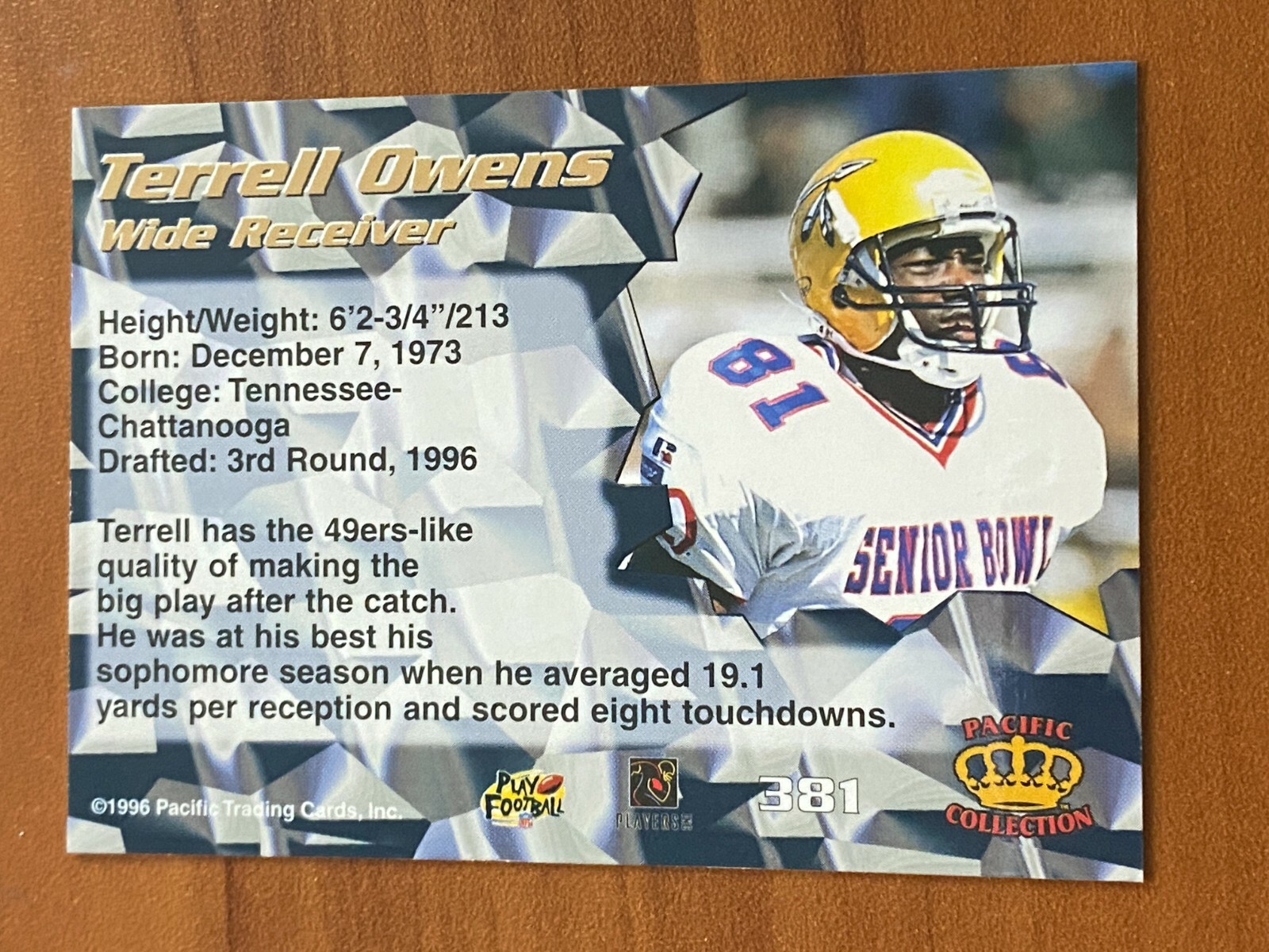 🏈 1996 Pacific Football Base Card Rookie #381 Terrell OWENS 🏈 | eBay