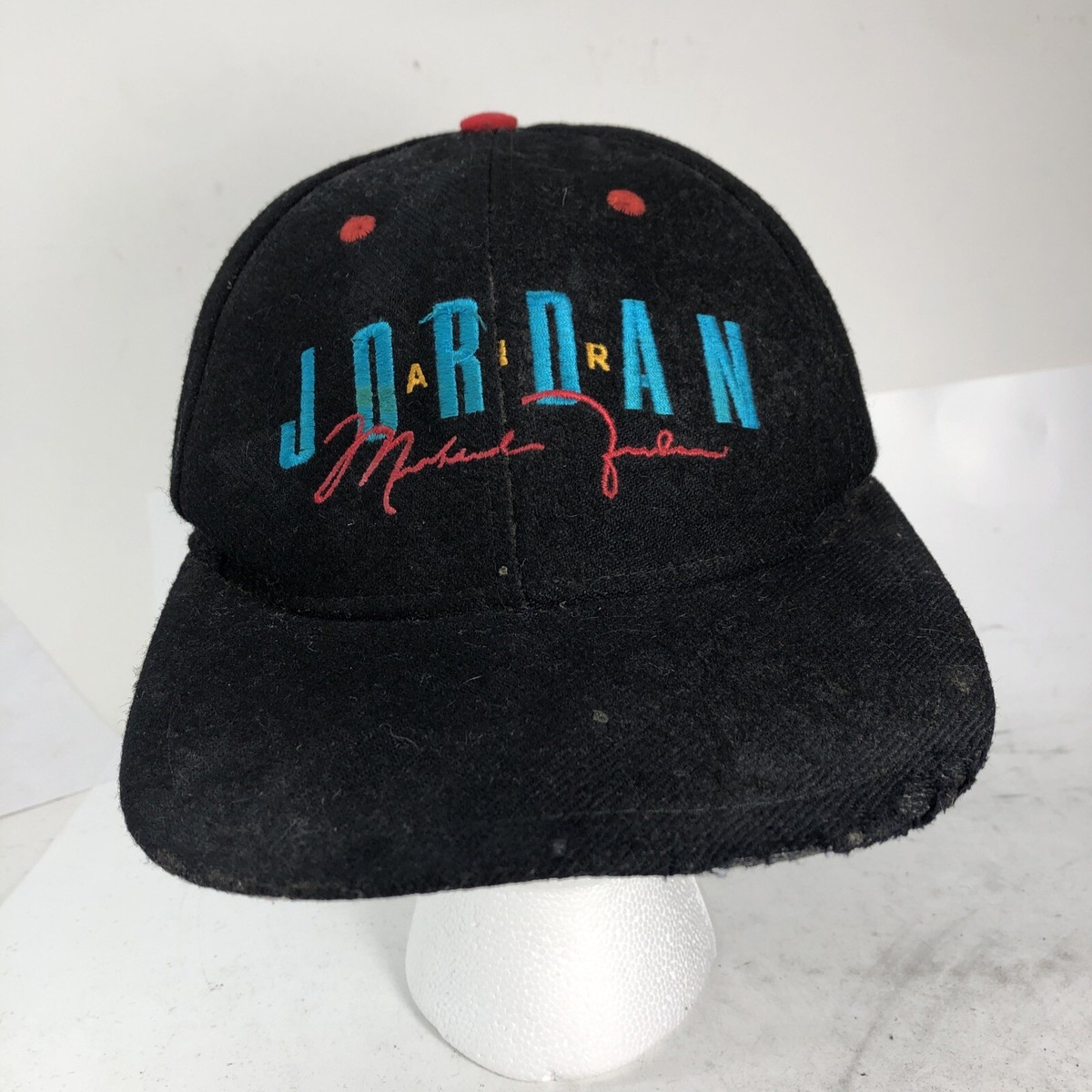 【90s NIKE AIR JORDAN】ウールキャップ　レザー　vintage Vintage Nike Air Jordan Michael Jordan Snapback Cap Wool 90s