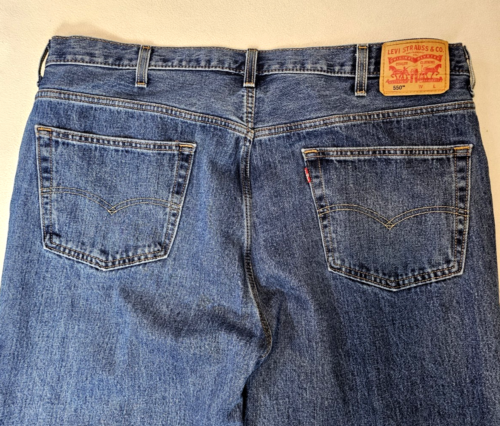 Levi's 550 Jeans Uomo 44x34 Gamba Conica Blu Denim Sbiadito Baffi Biker - Foto 4 di 7