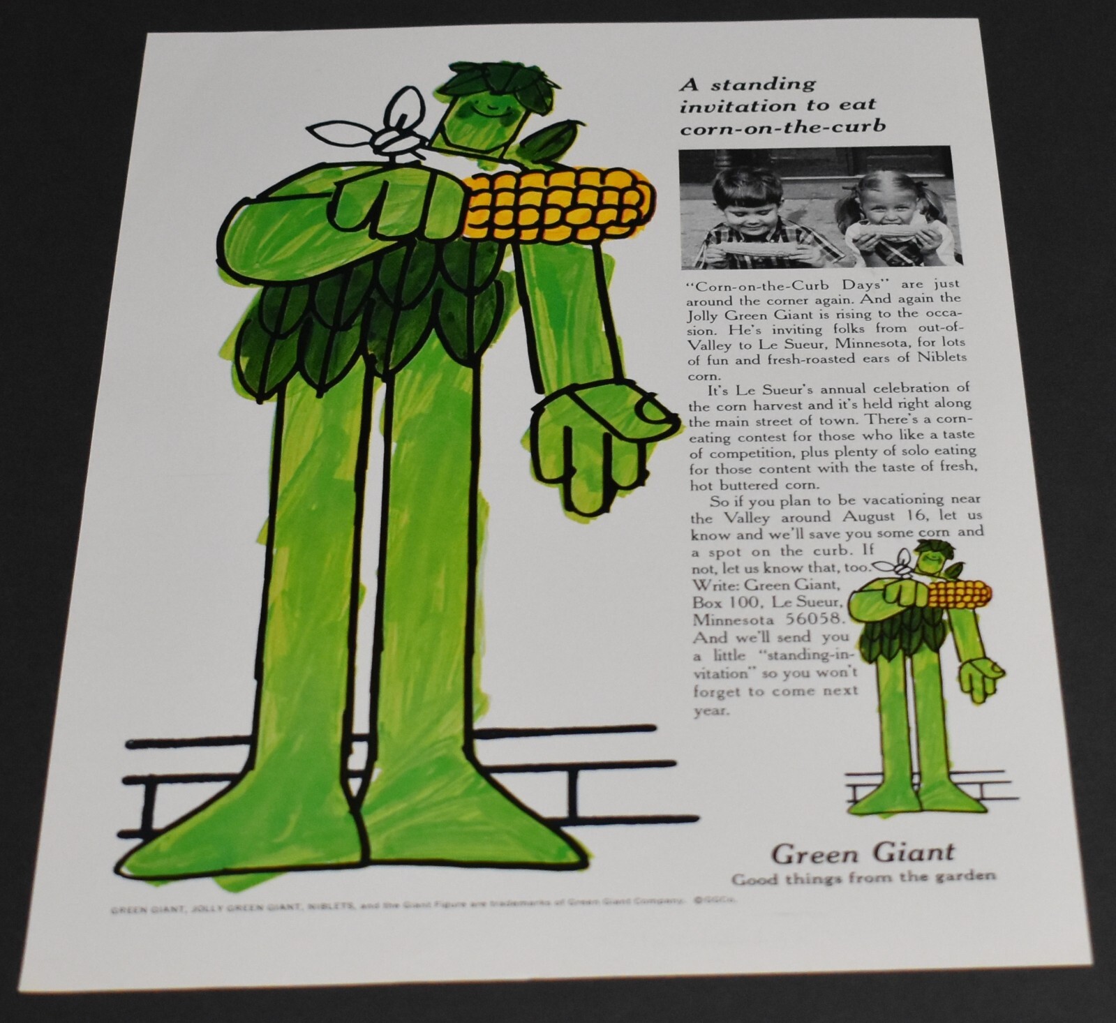 1970 Print Ad Green Giant Good things from the garden Le Sueur Minnesota kids