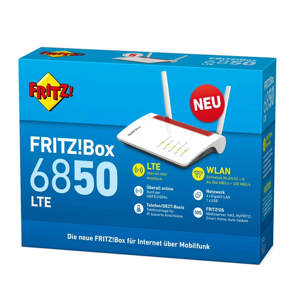 AVM FRITZ!Box 6850 LTE Router Modem 150 Mbit/s WLAN ac+n LAN USB - Bild 3 von 4