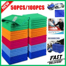 Microfiber Cleaning Cloth Set of 50 Towel Rag Car Polishing Detailing No-Scratch