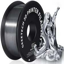 GEEETECH Silky PLA 3D Printer Filament 1.75mm 1KG Silk Silver Metallic Filament