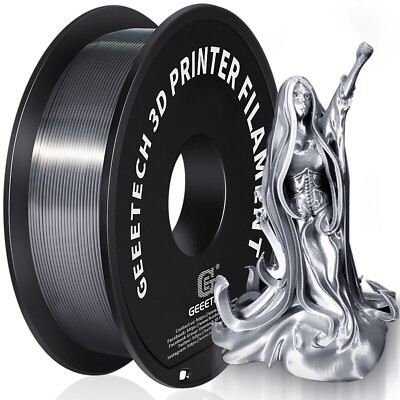 GEEETECH Silky PLA 3D Printer Filament 1.75mm 1KG Silk Silver Metallic Filament