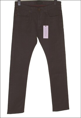 Herren Superfeine Denim Jeans Straight Made In Italy £145 Stretch Metallic W29 L32