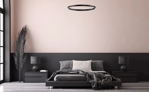 ET2 E22728 Groove 40"W LED Ring Chandelier - Black - Picture 4 of 5