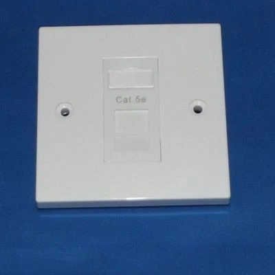 2x Cat5e RJ45 Single Face Plate (Network Ethernet data Wall socket FacePlate) - Image 1 of 4