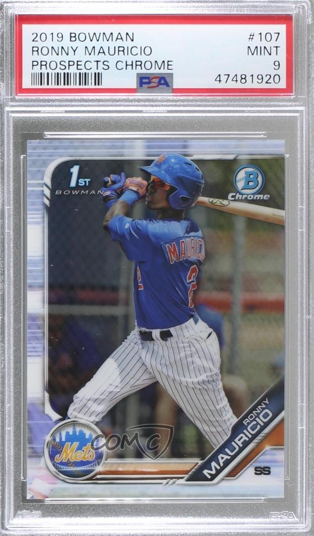 2019 Bowman Chrome Prospects Ronny Mauricio #BCP-107 PSA 9 MINT 3do