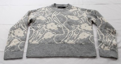Vero Moda Women's Floral Ribbed Crew Neck Sweater EJ3 Mottled Grey Size XS NWT