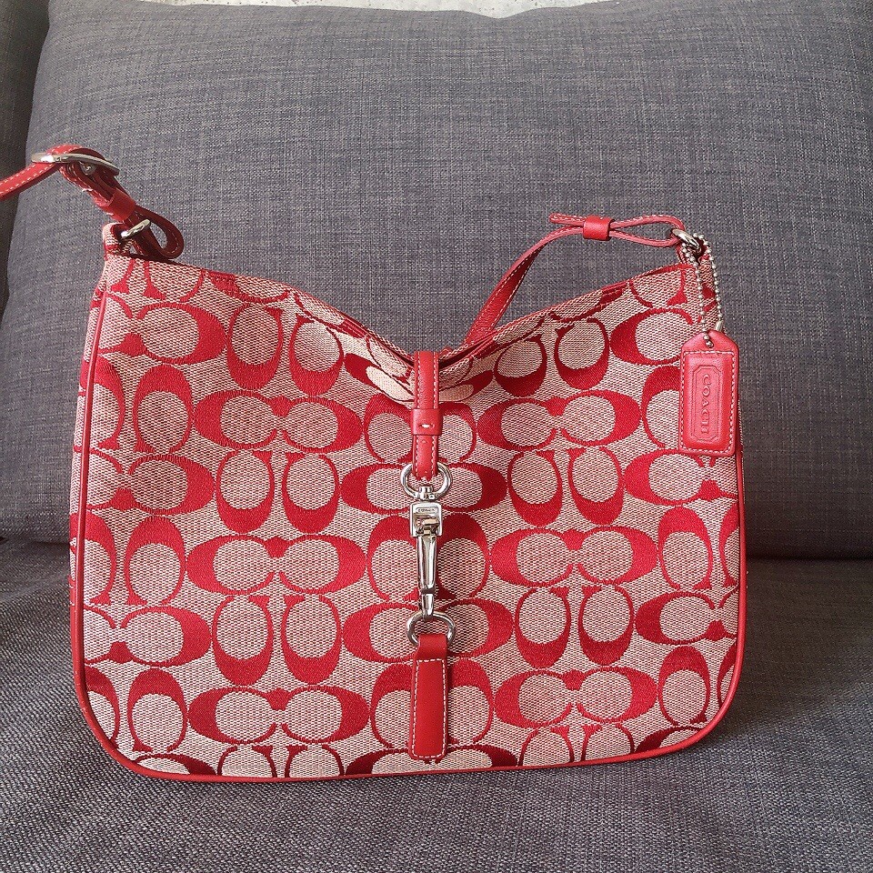 Vintage Coach Hamptons Hobo Clip Bag 6091 Red Shoulder Bag