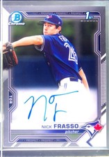 2021 Bowman Chrome Nick Frasso Auto #CPA-NF Jays Prospect Autographs