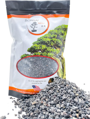 Black Lava Rock | 2 Quarts Bag | 1/4  Particle Size | Soil Aggregate for Bonsai,