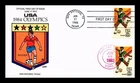 DR JIM STAMPS US COVER OLYMPICS SOCCER AIR MAIL FDC COLLINS HAND PAINTED