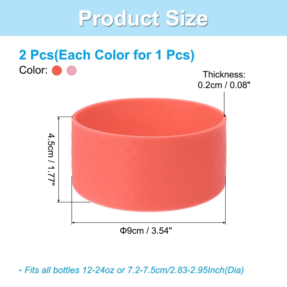 2Pcs Chaussette pour Bouteille d'Eau 4" Silicone 32-40OZ Multicolore - Photo 2/4