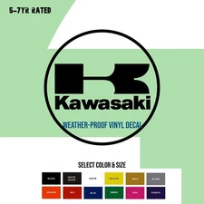 Kawasaki sticker logo weatherproof bumper vinyl decal
