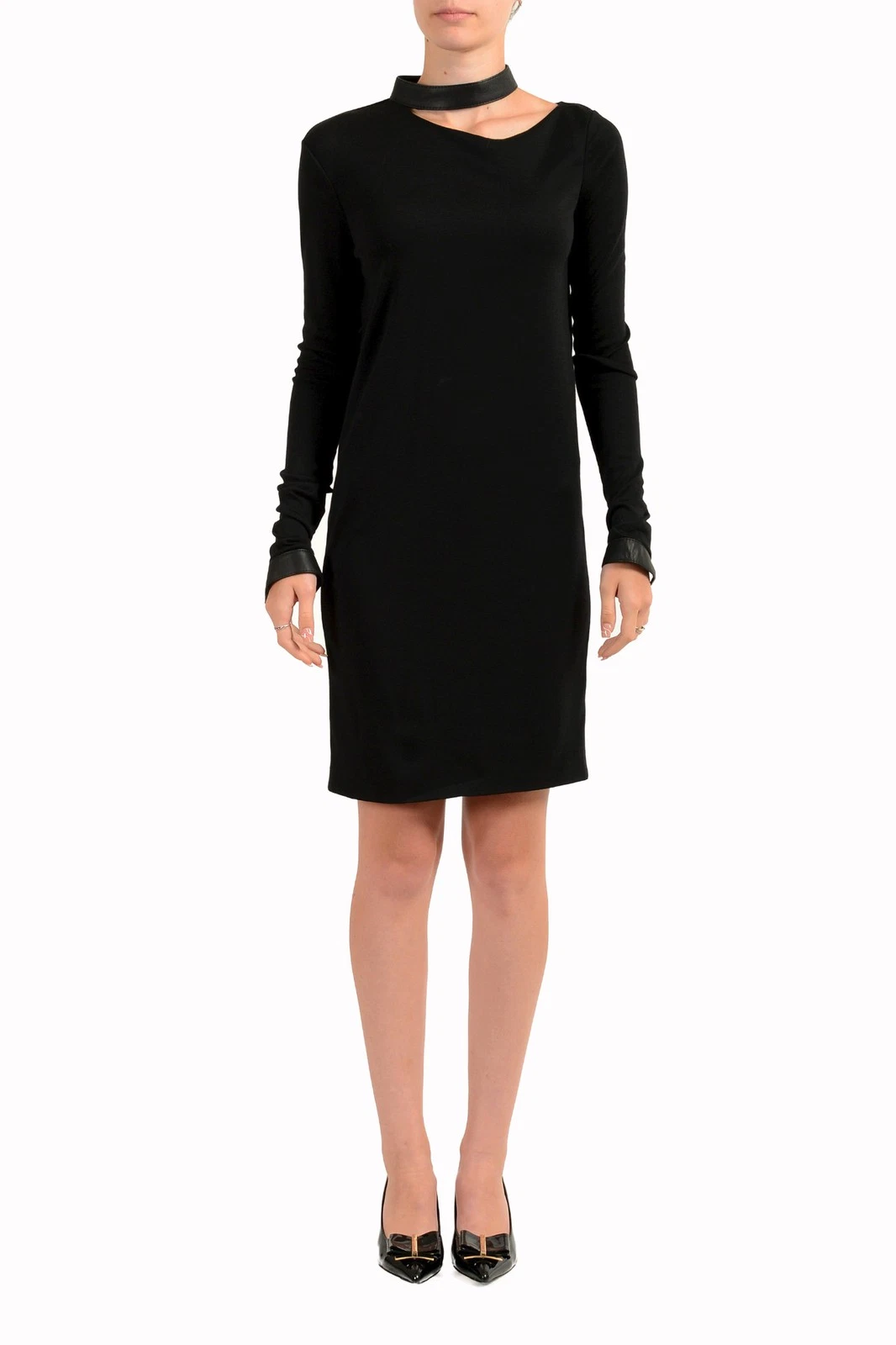 Tom Ford — Tom Ford Women's Black Wool Long Sleeve Shift Dress US XL IT 46