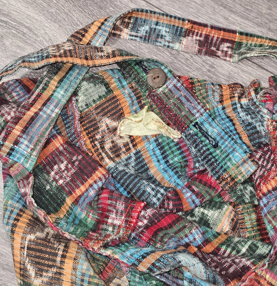 Maxi vestido vintage años 90 Y2k Last Mango sin mangas de sarga multicolor para mujer 30x48 Foto 4 de 4