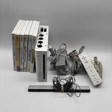 Nintendo Wii 512GB Console - White W/ 6 Games - TESTED WORKING