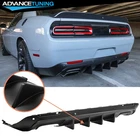 For 15-23 Dodge Challenger V1 Style Rear Bumper Lip Diffuser Matte Black PP