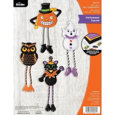 Bucilla Filz Ornamente Applikation 4er Set - Halloween Squad 89647E