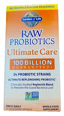 Garden of Life RAW Probiotics Ultimate Care Shelf Stable 30 Caps FREE SHIPPING