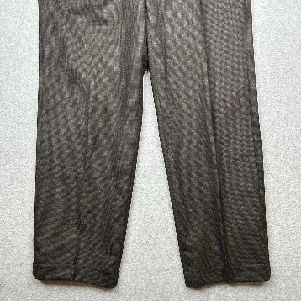 Pantalones de vestir plisados de lana vintage Christian Dior Monsieur talla 34x32 gris marrón Foto 3 de 4