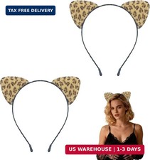 2 Pack Cat Ears Headband, Cosplay Headbands for Women, Cute Ear Hair Accessories