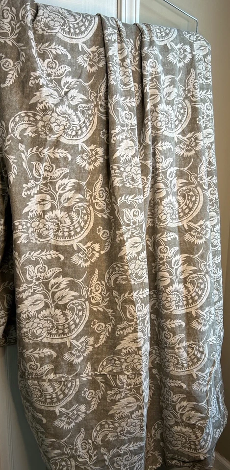 Pottery Barn Alessandra Paisley Свиток Льняной Королевский Пододеяльник Нейтральный Бежевый ТЯЖЕЛЫЙ! - Изображение 2 из 4