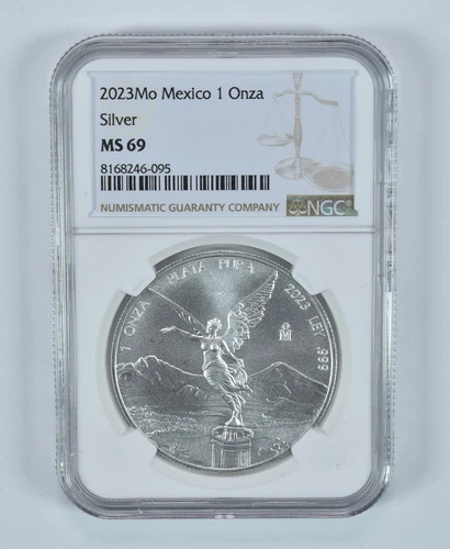 2023 Mo Mexico 1 Onza Silver Libertad MS69 NGC Brown Label *0258