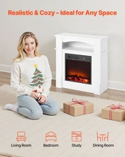 New 33 inch Freestanding Fireplaces, 1500W 5120BTU Fake Electric Fireplace Stov