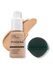 PHOERA Foundation Makeup, Flawless Soft Matte Oil Control Liquid Foundation, Ful