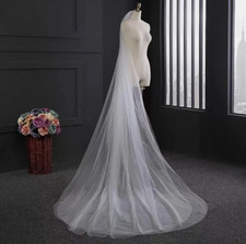 2nd White Bridal Veil Wedding Veil Edge with Comb Long Dress veil