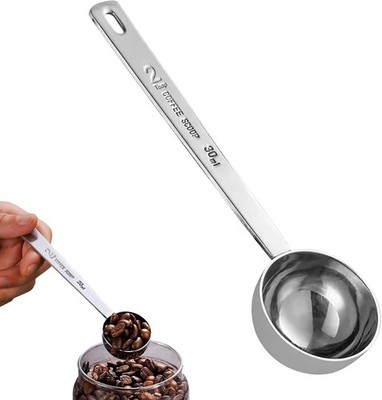 1 Stück Kaffeelöffel Portionierer,Kaffeelot,Edelstahl Coffee Scoop,Lang 30g