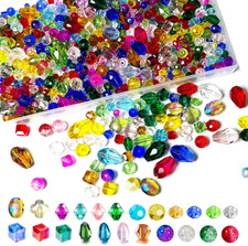800Pcs Glass Beads for Jewelry Making - Colorful Rainbow Craft Crystal Beads, Lo