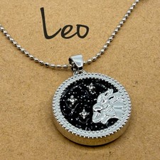 Leo Zodiac Necklace Silver Tone Celestial Star Pendant Astrology Gift Trend