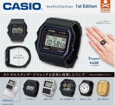 CASIO Watch Ring Collection 1st Complete Set of 5 Capsule toy w/Stand