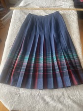 Vintage Pendleton Wool Maxi Skirt Womens 12 Pleat Plaid Native American Blanket