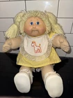 Vntg 1985 Cabbage Patch Kid Lemon Blond Pigtails Blue Eyes Blue Sign ‘85